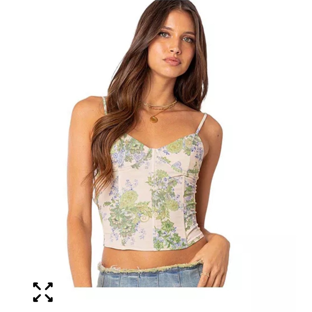 Garden Party Corset with Adjustable Straps